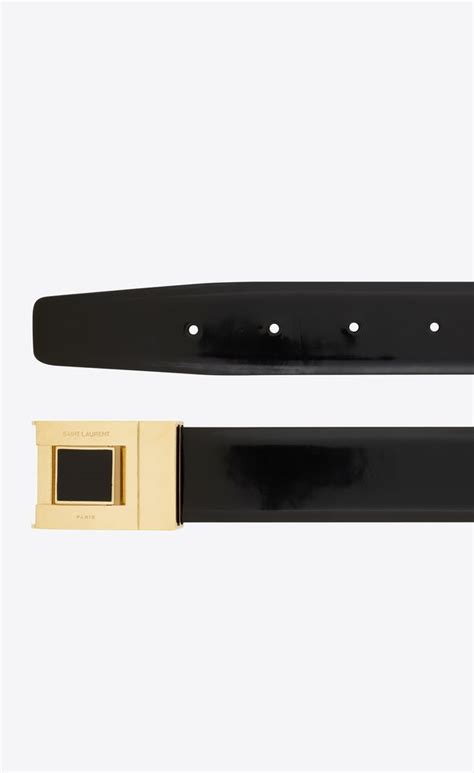 LA 76 buckle belt in brushed leather and enamel 